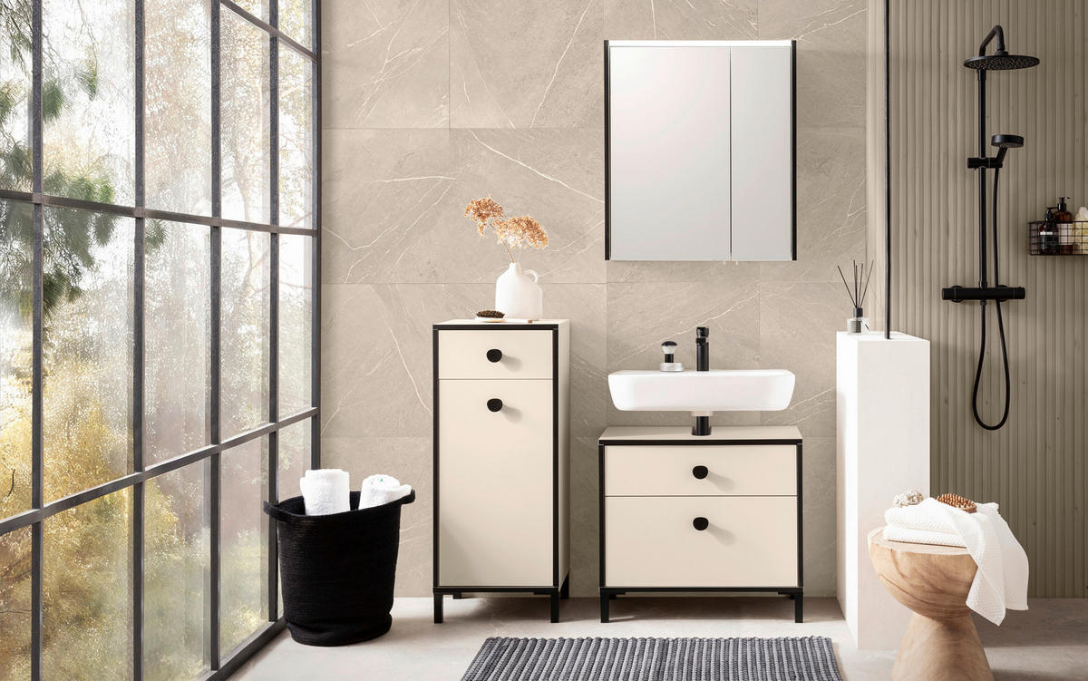 MIDISCHRANK 40,3/96,4/33,0 cm  - Beige/Creme, MODERN, Holzwerkstoff/Metall (40,3/96,4/33,0cm) - MID.YOU