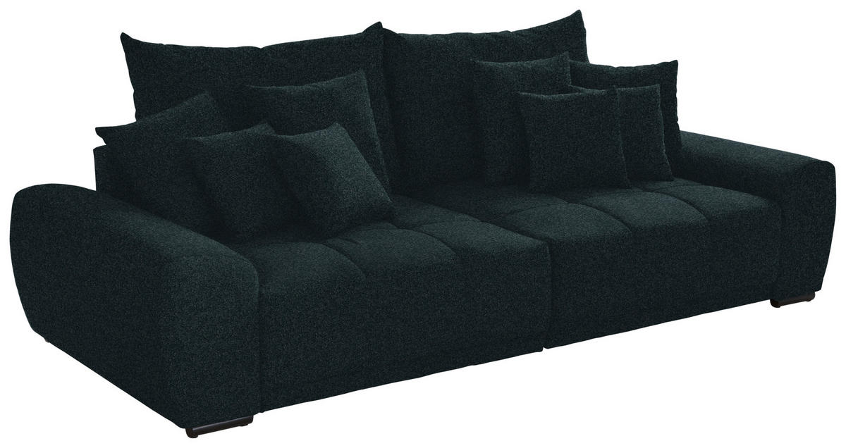 BIGSOFA in Samt Anthrazit  - Anthrazit/Schwarz, Konventionell, Holz/Textil (280/67/120cm) - Carryhome