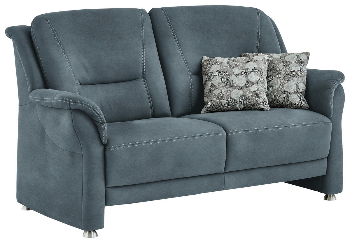 2,5-SITZER  in Mikrofaser Blau  - Blau/Beige, KONVENTIONELL, Textil/Metall (172/100/89cm) - Beldomo Comfort