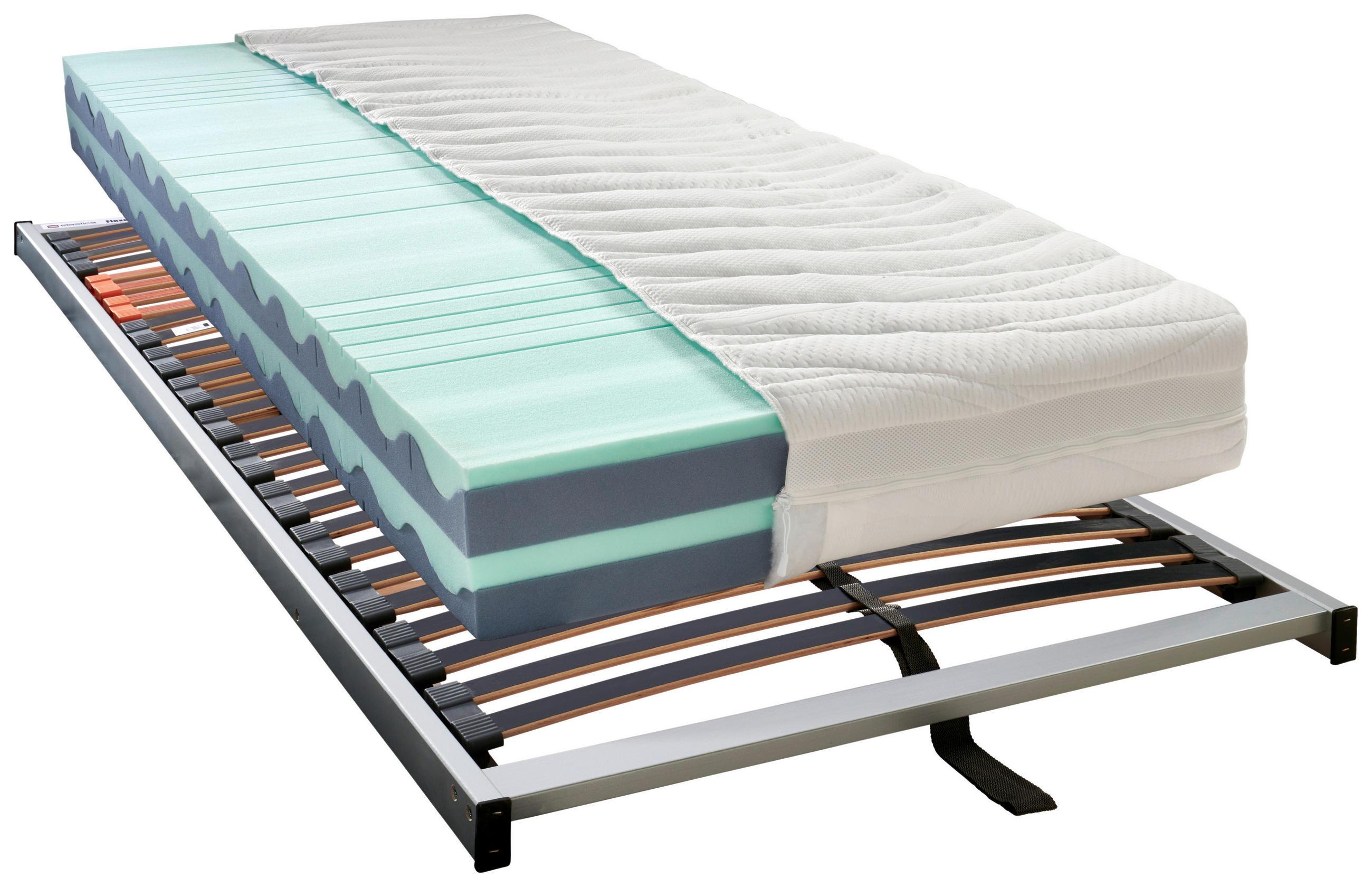 MATRATZENSET 90/200 cm  - Silberfarben, KONVENTIONELL, Holz (90/200cm) - Sleeptex
