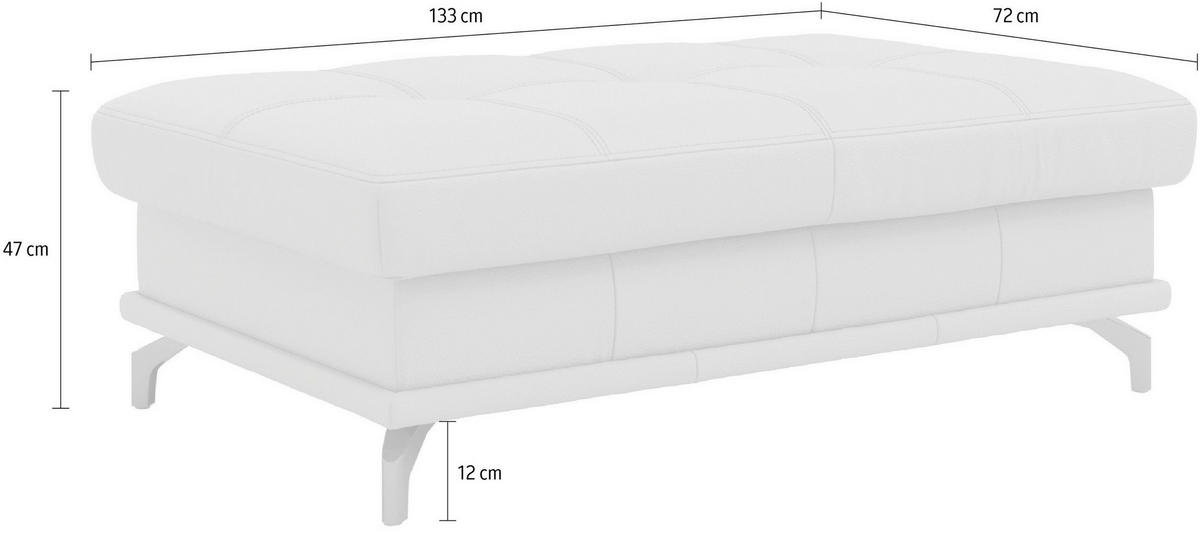 HOCKER COSTELLO E Echtleder Anthrazit  - Anthrazit/Schwarz, Basics, Leder/Metall (133/47/72cm) - Sit & More
