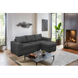 ECKSOFA in Webstoff Anthrazit  - Anthrazit/Schwarz, KONVENTIONELL, Kunststoff/Textil (243/155cm) - Carryhome