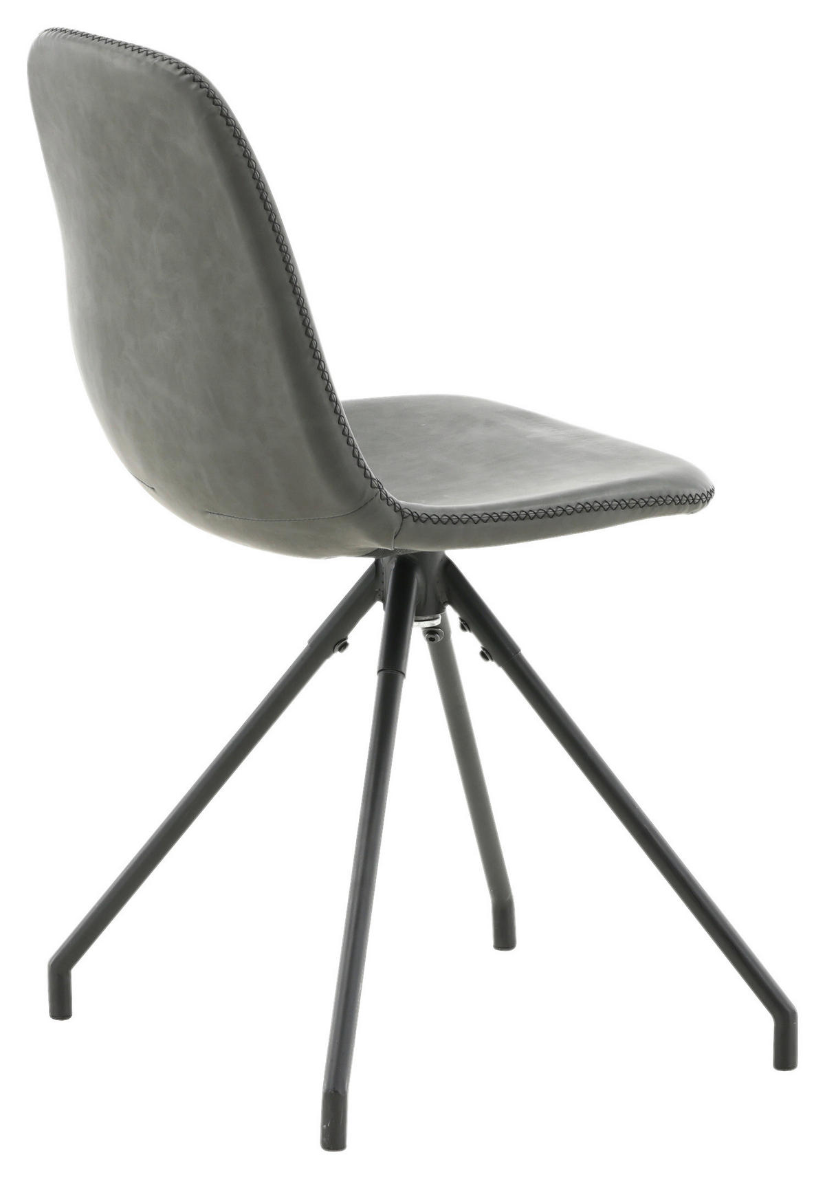STOLSET 2 styck stål läderimitation (vegan)  - svart, Design, metall/textil (44/88/54cm) - Livetastic