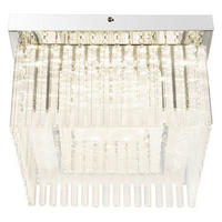 LED MENNYEZETI LÁMPA - krómszínű, Basics, Üveg/fém (36/36/21.5cm)