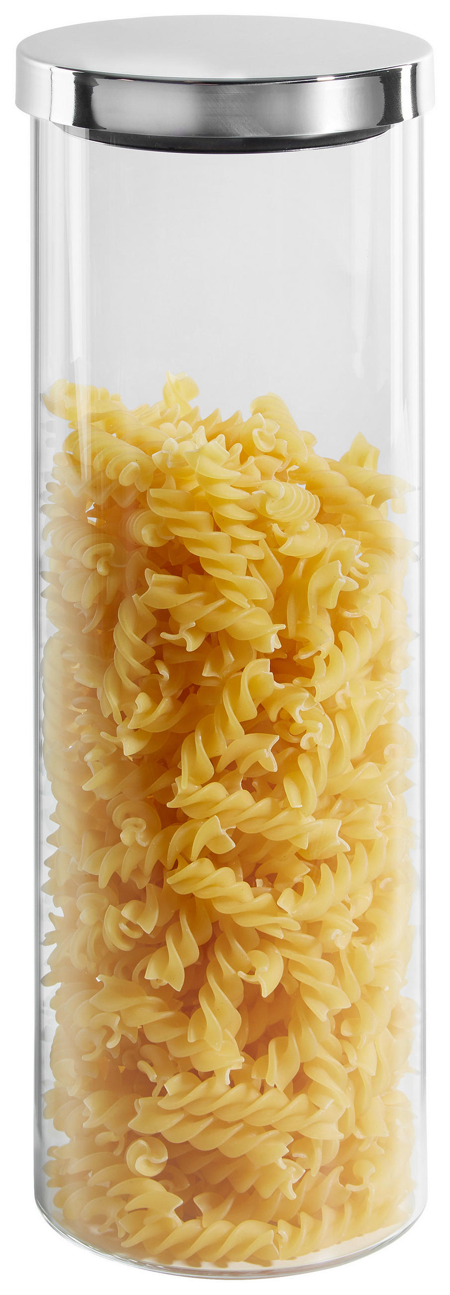 VORRATSDOSE 2 L  - Klar/Edelstahlfarben, Design, Glas/Metall (9,5/31cm) - Homeware Profession.