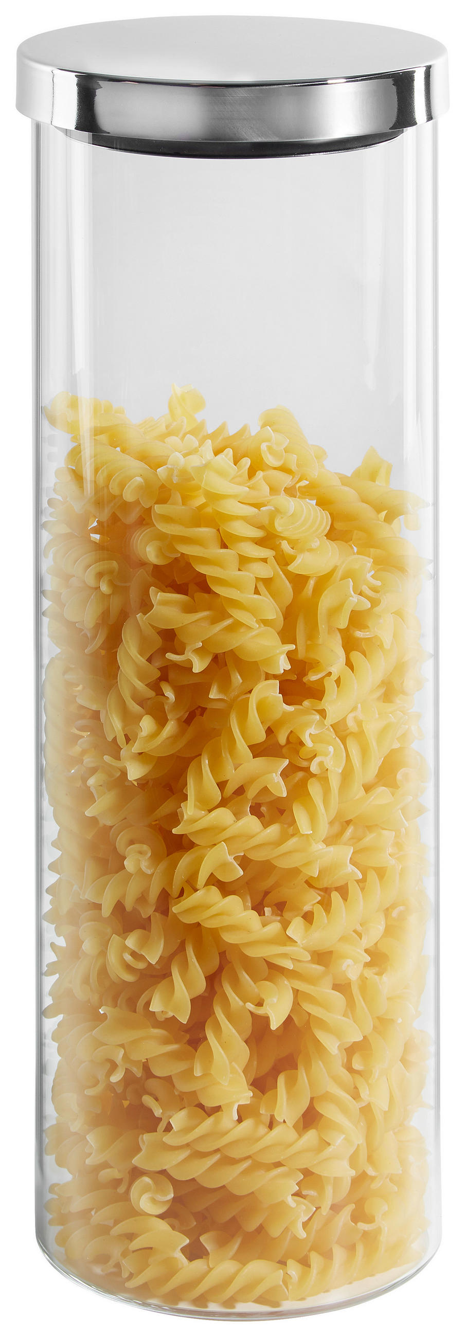 DÓZA NA POTRAVINY  - čiré/barvy nerez oceli, Basics, kov/sklo (9,5/31cm) - Homeware Profession.