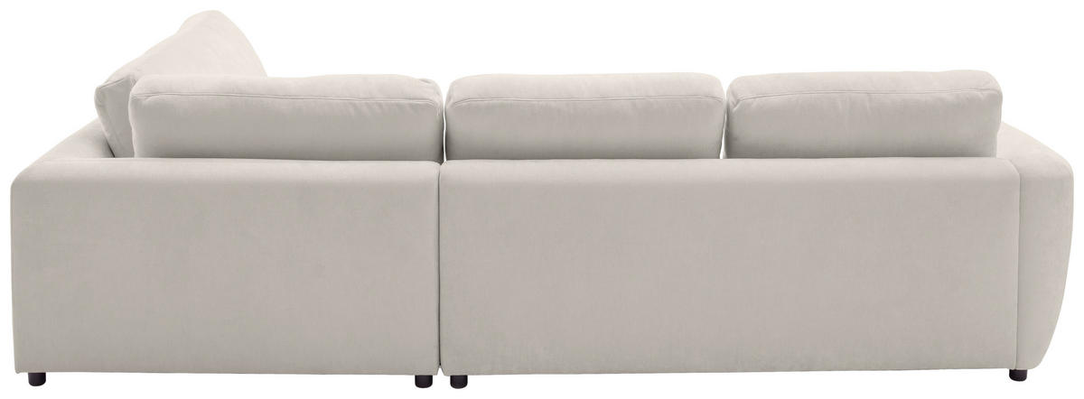 ECKSOFA  in Chenille Platinfarben  307/224 cm  - Platinfarben/Schwarz, KONVENTIONELL, Kunststoff/Textil (307/224cm) - Hom`in