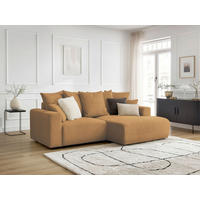 ECKSOFA Ottomane rechts  ATILLA Gelb Cord  - Gelb/Schwarz, MODERN, Kunststoff/Textil (244/149cm)