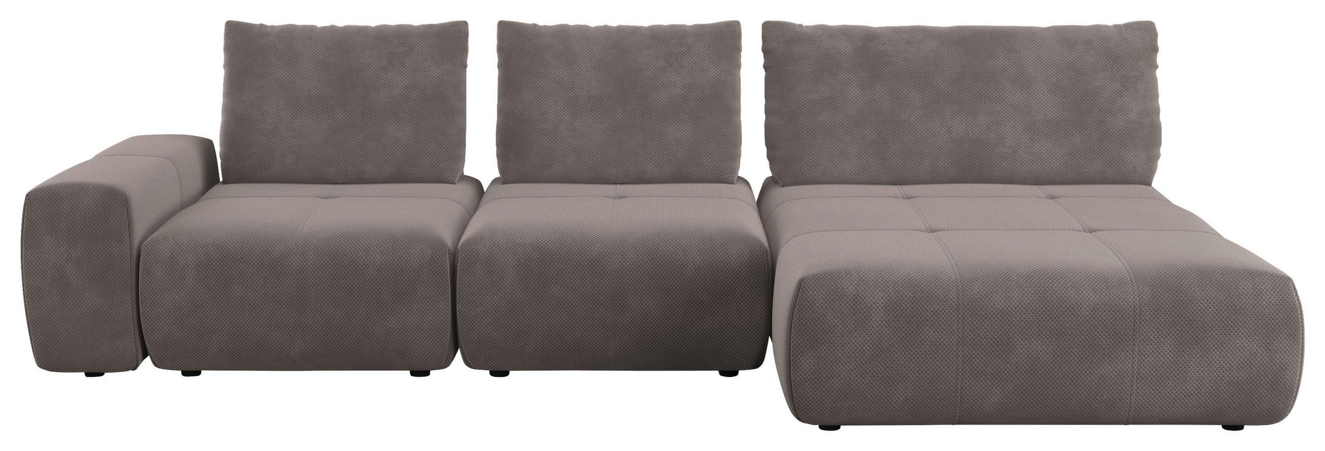ECKSOFA in Velours Braun  347/174 cm  - Schwarz/Braun, Design, Kunststoff/Textil (347/174cm) - Xora