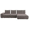 ECKSOFA in Velours Braun  - Schwarz/Braun, Design, Kunststoff/Textil (347/174cm) - Xora