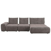 ECKSOFA in Velours Braun  347/174 cm  - Schwarz/Braun, Design, Kunststoff/Textil (347/174cm) - Xora