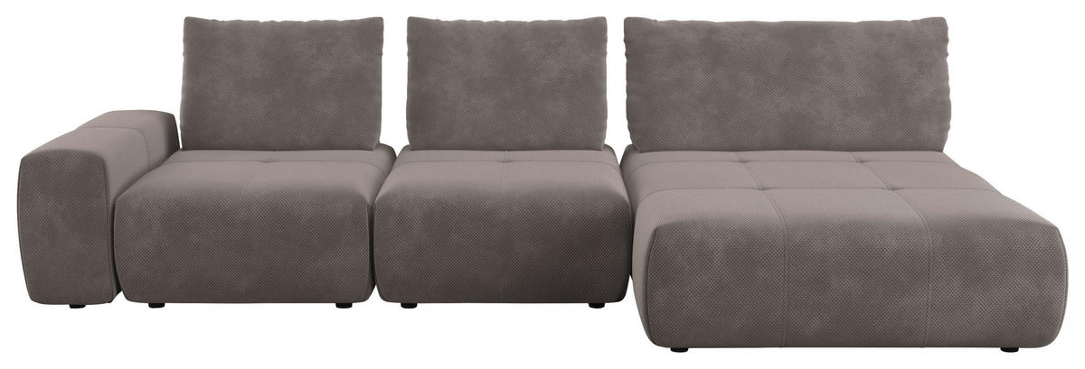 ECKSOFA in Velours Braun  347/174 cm  - Schwarz/Braun, Design, Kunststoff/Textil (347/174cm) - Xora