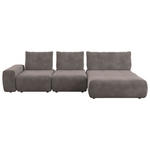 ECKSOFA in Velours Braun  - Schwarz/Braun, Design, Kunststoff/Textil (342/174cm) - Xora