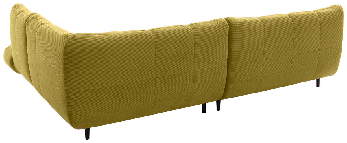 ECKSOFA Ottomane rechts, Eckteil  Hellgrün Feincord  - Schwarz/Hellgrün, Design, Holz/Textil (288/215cm) - Pure Home Lifestyle