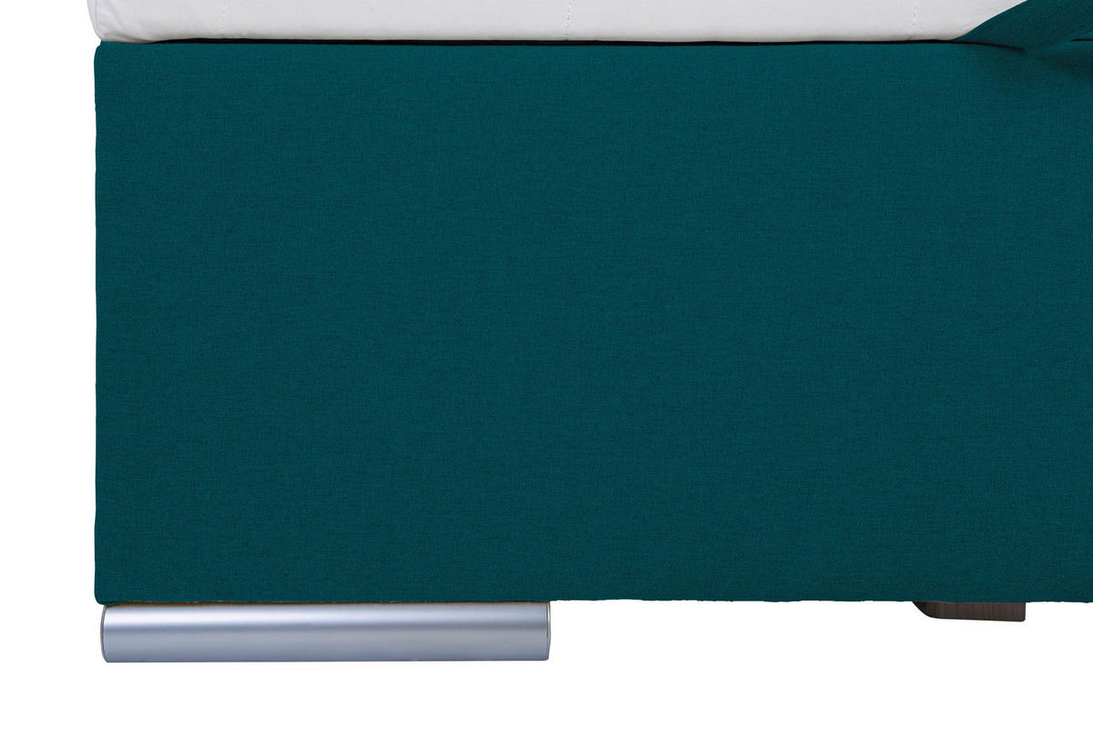 POLSTERBETT Bettkasten, Topper 100/200 cm  in Petrol  - Chromfarben/Petrol, KONVENTIONELL, Holz/Kunststoff (100/200cm) - MID.YOU