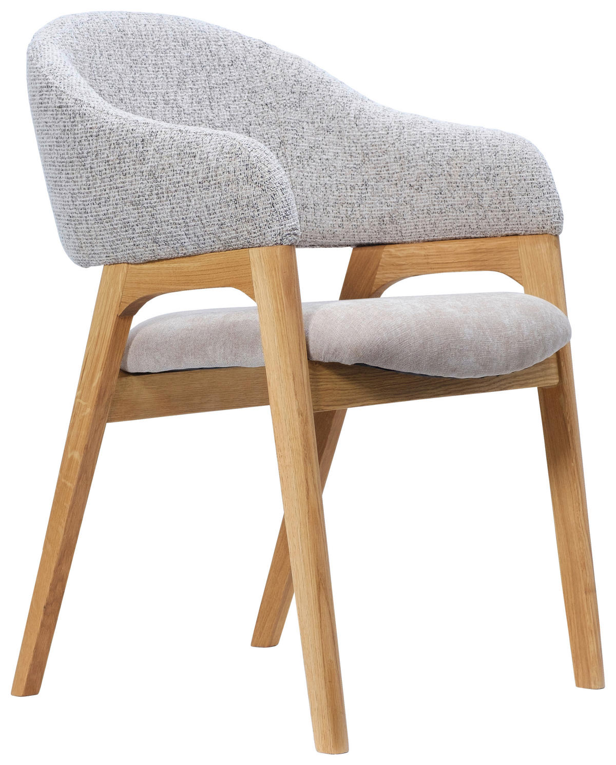 ARMLEHNSTUHL  in Webstoff  - Eichefarben/Grau, KONVENTIONELL, Holz/Textil (56,5/82,5/59,5cm) - Linea Natura