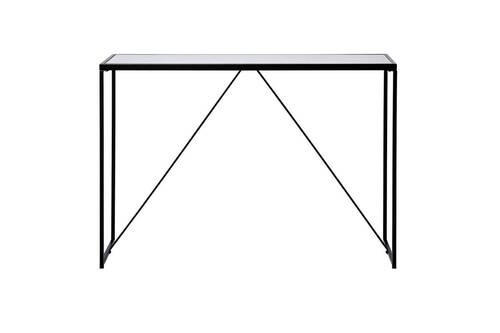 KONSOLENTISCH in Metall, Holzwerkstoff 111/30/76 cm    - Schwarz/Weiß, KONVENTIONELL, Holzwerkstoff/Metall (111/30/76cm) - Livetastic