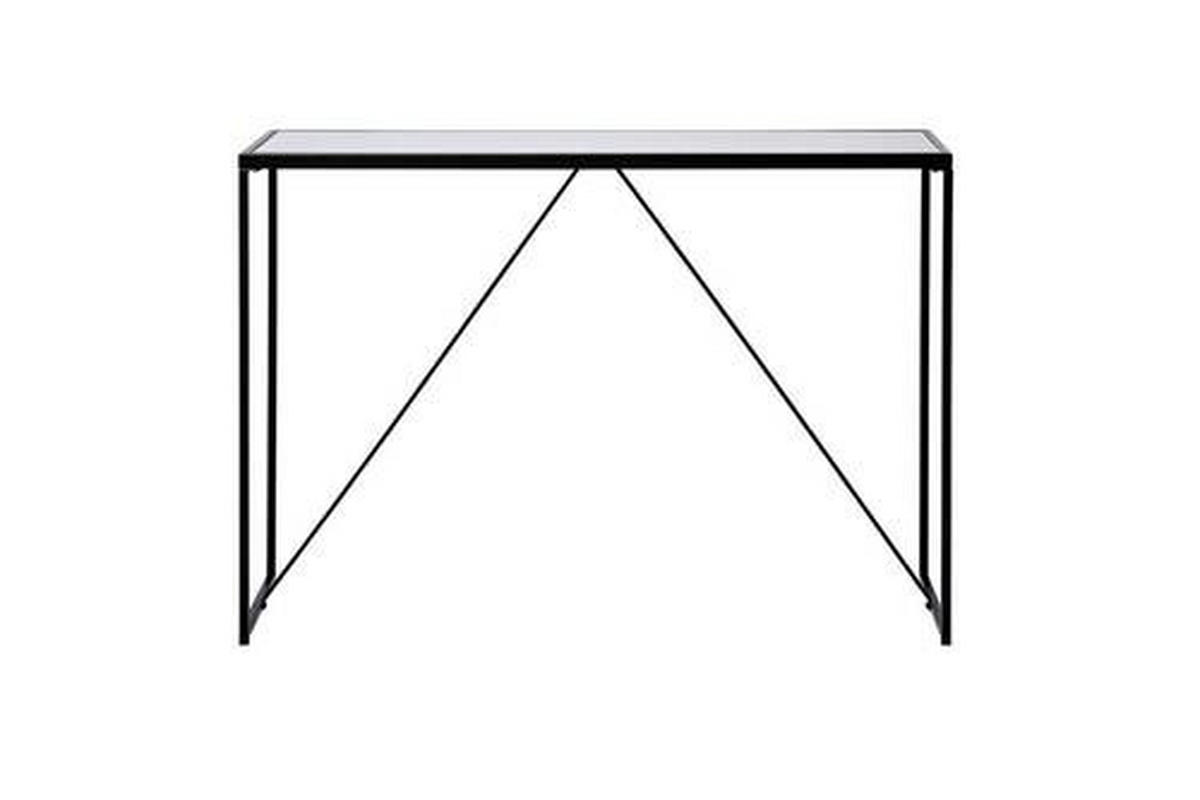 KONSOLENTISCH Schwarz, Weiß  - Schwarz/Weiß, KONVENTIONELL, Holzwerkstoff/Metall (111/30/76cm) - Livetastic
