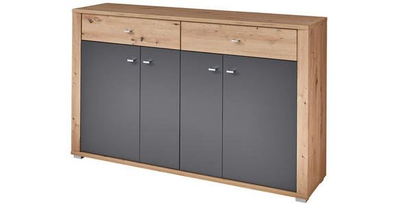GARDEROBE 3-teilig  in 222/199/38 cm  - Graphitfarben/Eiche Artisan, Design, Holzwerkstoff (222/199/38cm) - Xora