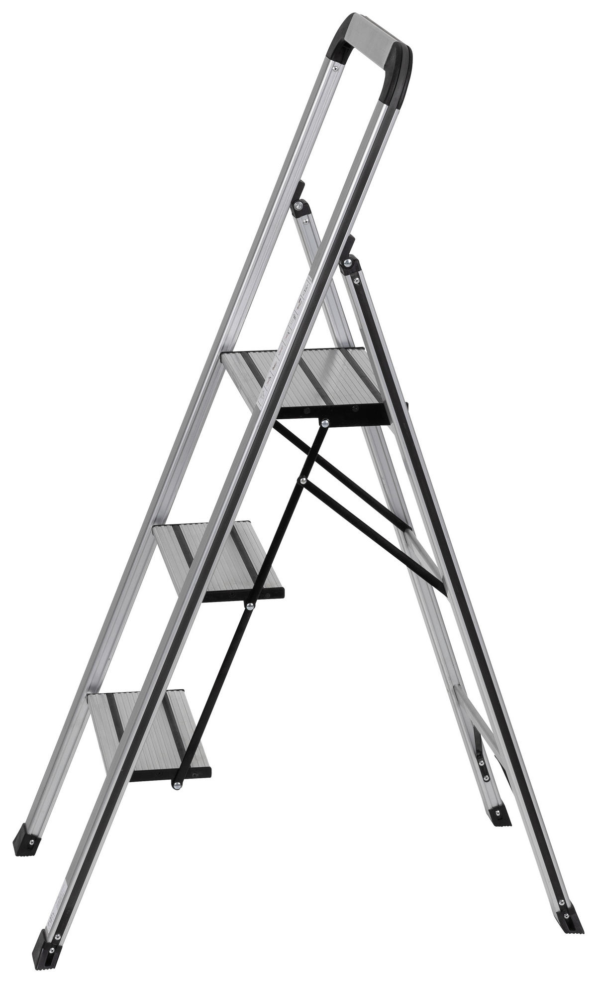 KLAPPTRITTLEITER - Alufarben, Basics, Metall (42/128/5cm) - MID.YOU