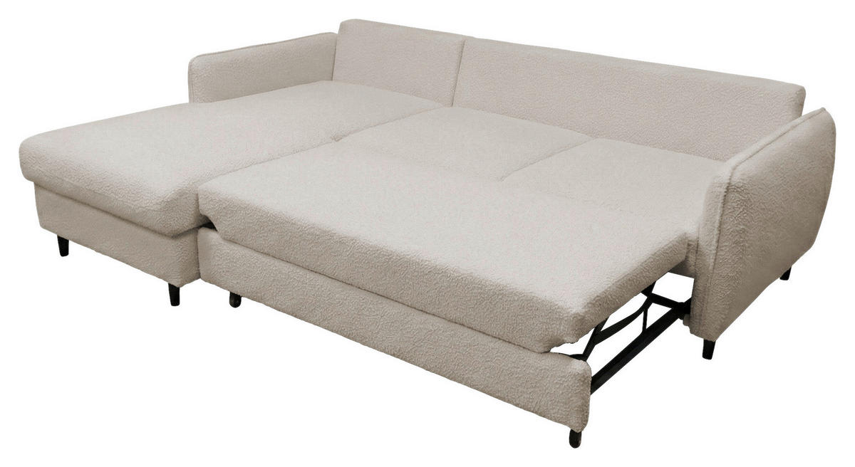 ECKSOFA LAPIT Taupe Chenille Zierkissen, Rückenkissen, Bettkasten  - Taupe/Schwarz, Design, Holz/Textil (170/240cm) - MID.YOU