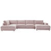 WOHNLANDSCHAFT in Cord Rosa  - Schwarz/Rosa, Design, Kunststoff/Textil (224/425/190cm) - Hom`in