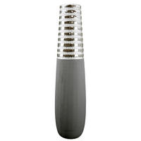 BODENVASE 50 cm  - Silberfarben/Grau, Basics, Keramik (15/50/15cm)