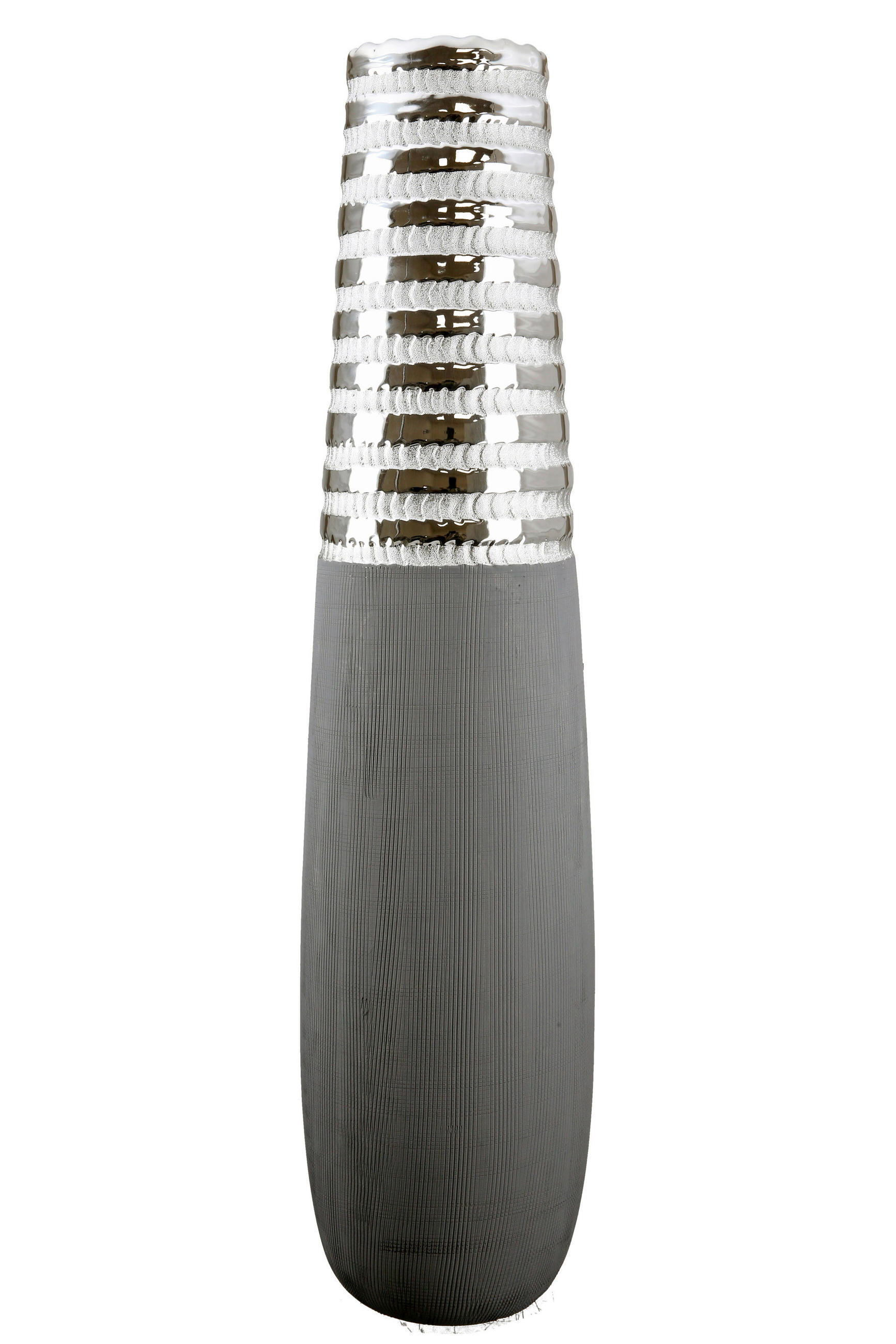 XXXLutz Bodenvase Newtown Grau, Silber 15x50x15 cm