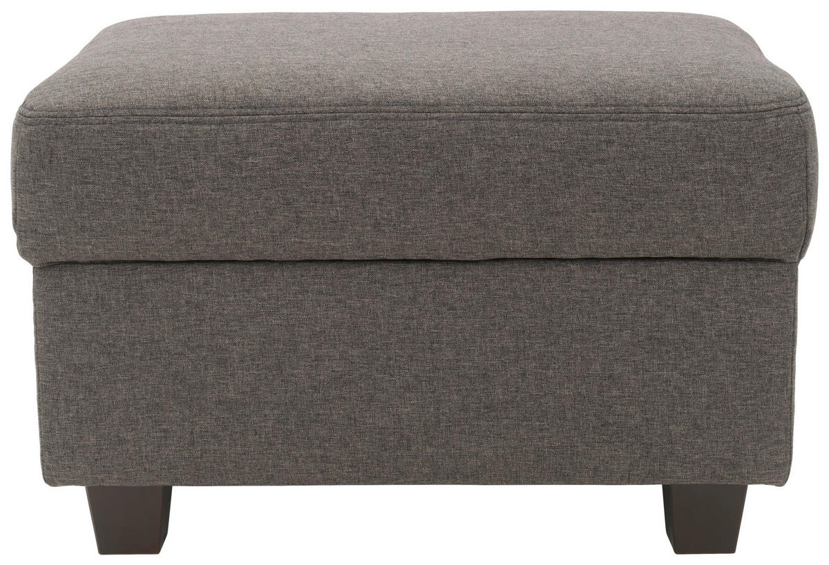 HOCKER Webstoff Braun, Schwarz  - Wengefarben/Schwarz, Design, Holz/Textil (67/41/52cm) - MID.YOU