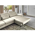 ECKSOFA  in Echtleder Ecru  334/176 cm  - Ecru/Schwarz, Design, Leder/Metall (334/176cm) - Dieter Knoll