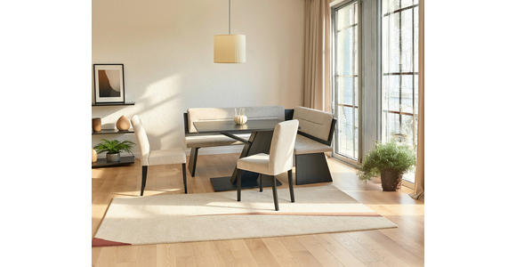 ECKBANKGRUPPE in Textil, Holzwerkstoff Anthrazit, Sandfarben  - Sandfarben/Anthrazit, MODERN, Holz/Holzwerkstoff (180/140cm) - Cantus