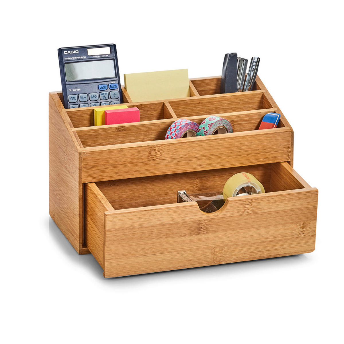 SCHREIBWARENBOX Holz Naturfarben  - Naturfarben, Basics, Holz (25,4/12,5/15cm) - Zeller Present