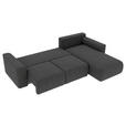 ECKSOFA in Velours Dunkelgrau  - Chromfarben/Dunkelgrau, KONVENTIONELL, Kunststoff/Textil (293/195cm) - Carryhome