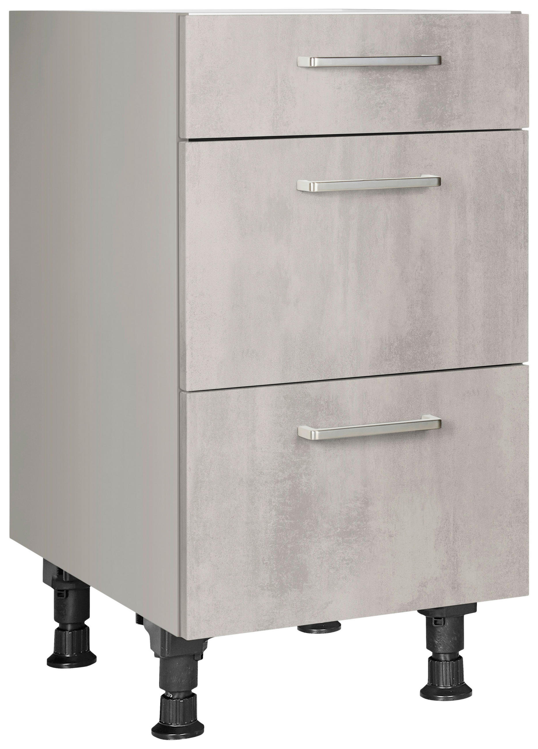 SCHUBKASTENUNTERSCHRANK 45/87/56 cm  in Hellgrau  - Edelstahlfarben/Hellgrau, MODERN, Holzwerkstoff/Metall (45/87/56cm) - Nobilia