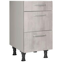 SCHUBKASTENUNTERSCHRANK 45/87/56 cm  in Hellgrau  - Edelstahlfarben/Hellgrau, MODERN, Holzwerkstoff/Metall (45/87/56cm) - Nobilia