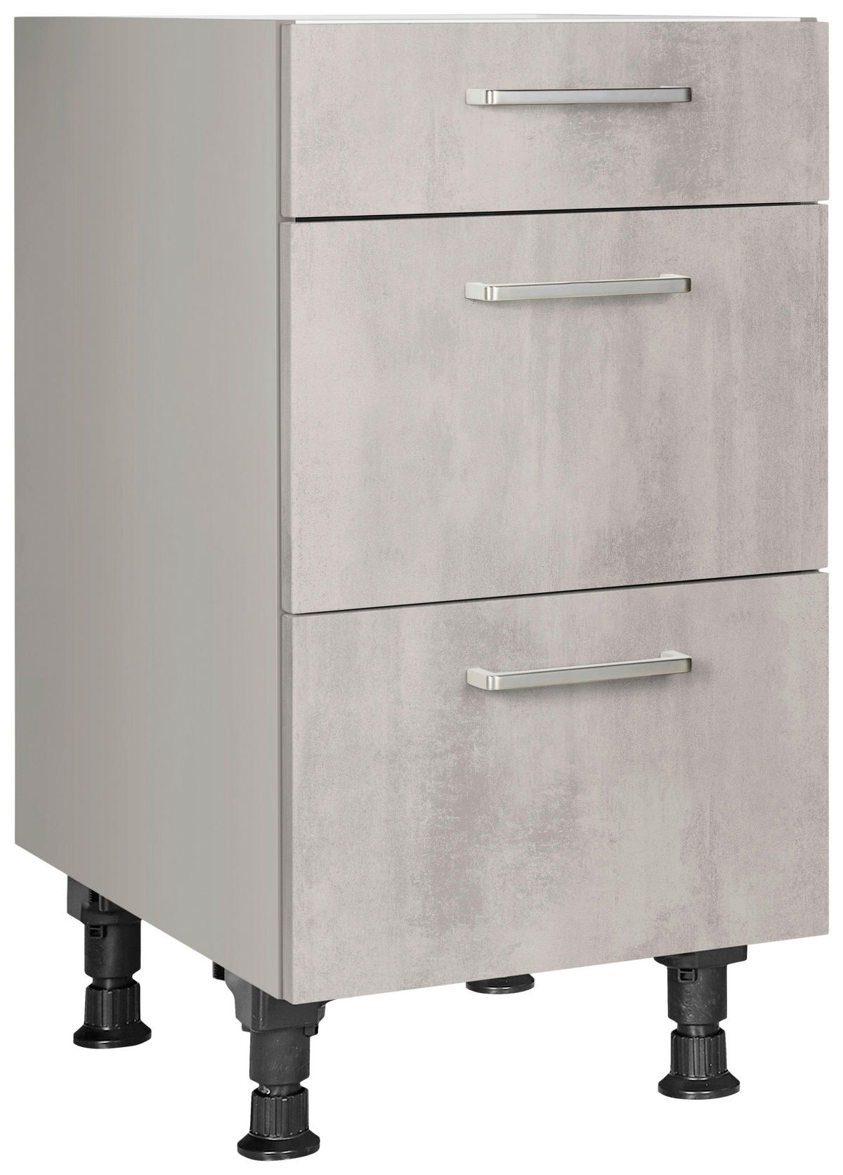 SCHUBKASTENUNTERSCHRANK 45/87/56 cm  in Hellgrau  - Edelstahlfarben/Hellgrau, MODERN, Holzwerkstoff/Metall (45/87/56cm) - Nobilia