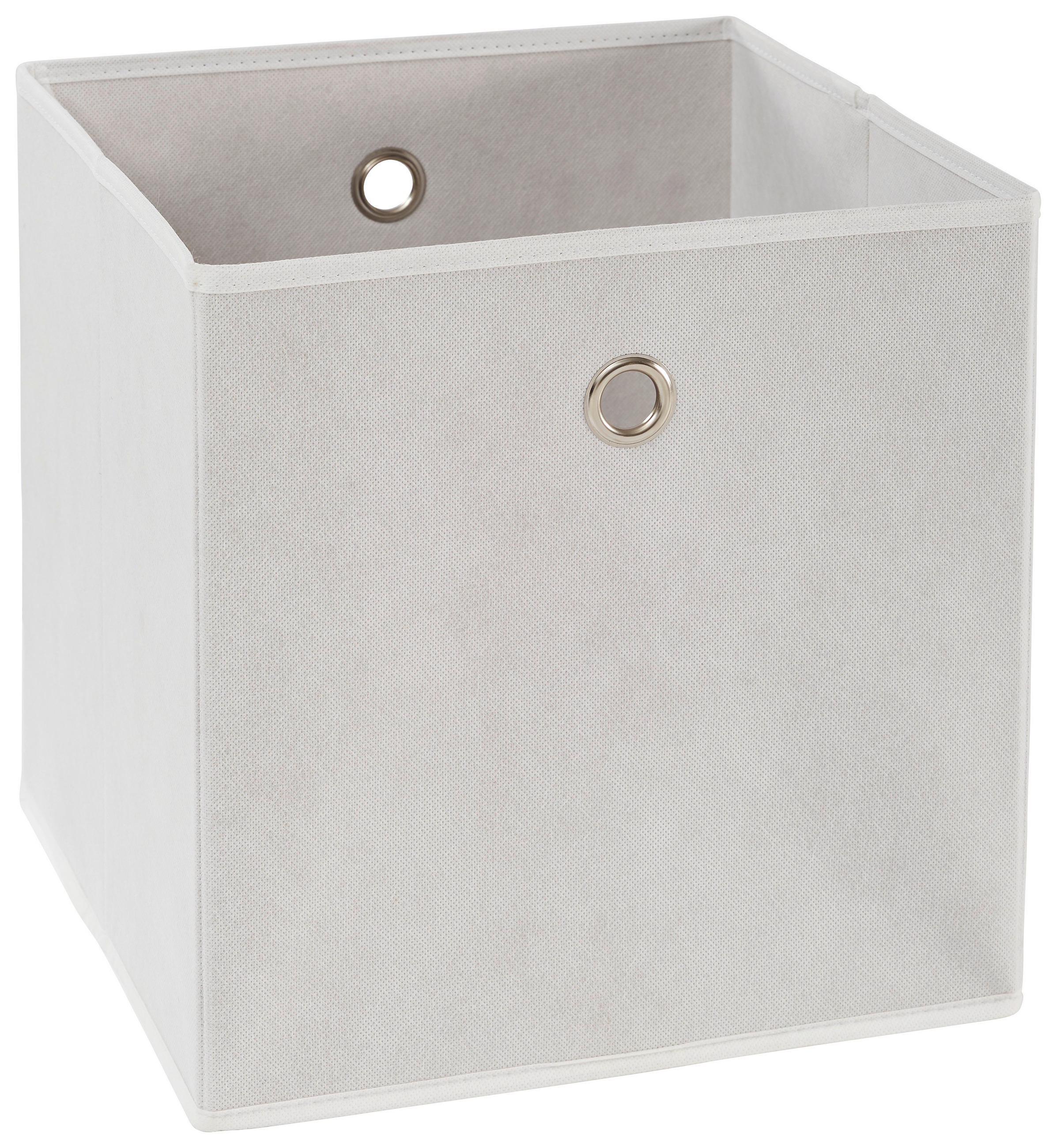 FALTBOX 32/32/32 cm  - Silberfarben/Weiß, Design, Karton/Textil (32/32/32cm) - Carryhome