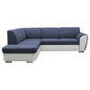 ECKSOFA Blau, Weiß Velours  - Blau/Silberfarben, Design, Kunststoff/Textil (196/255cm) - MID.YOU