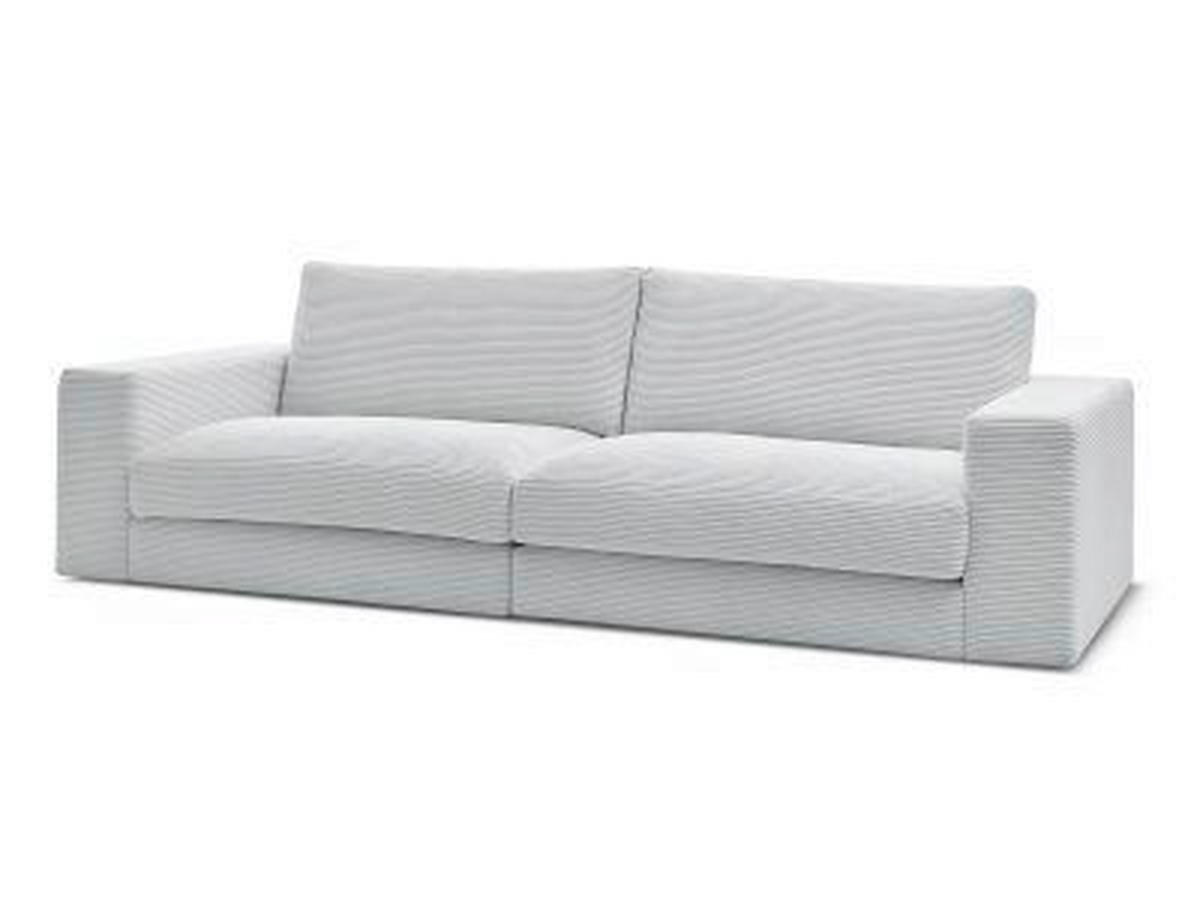 3-SITZER-SOFA LEONARD Cord Hellgrau  - Hellgrau/Schwarz, MODERN, Kunststoff/Textil (234/77/109cm)