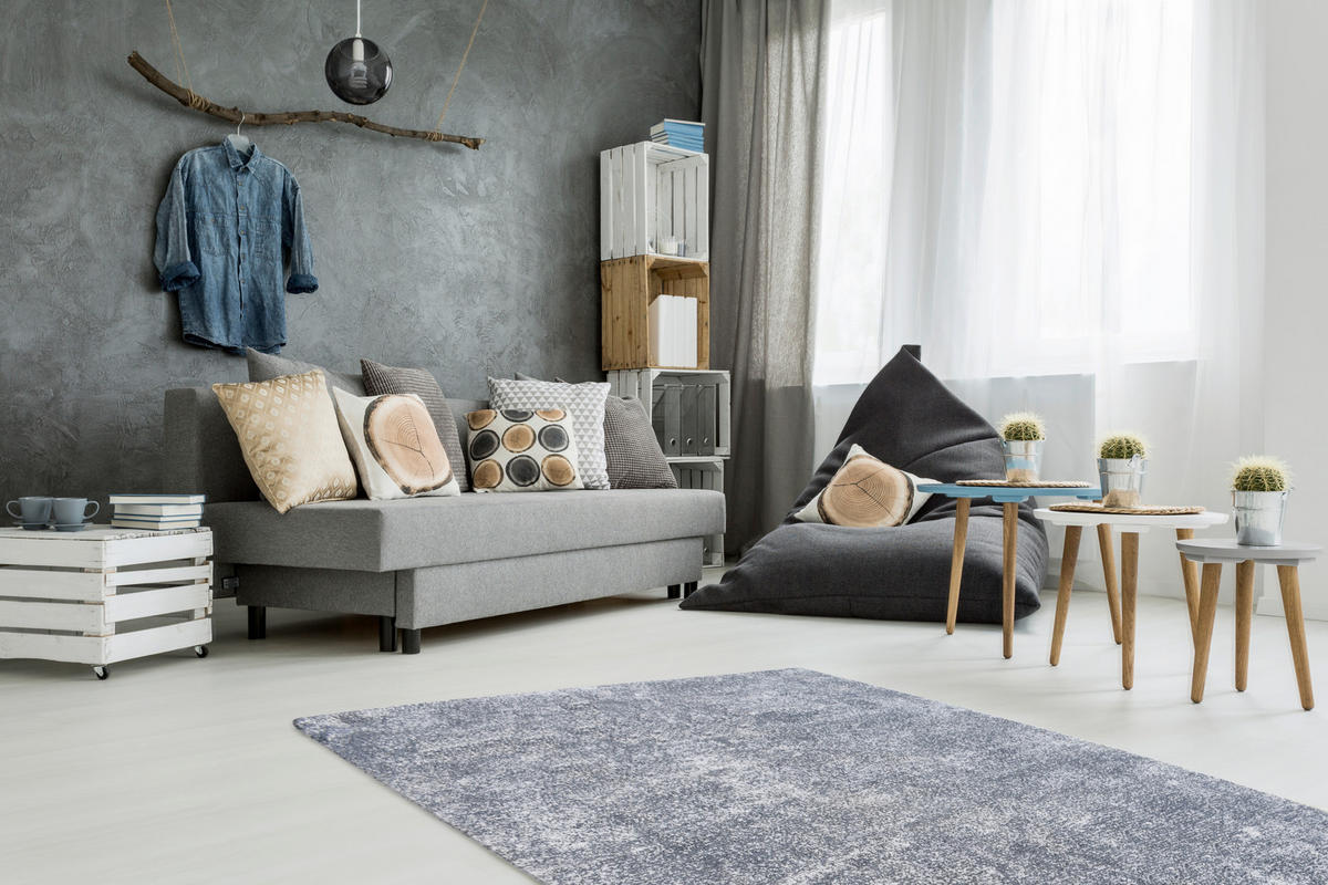 VINTAGEMATTA 120/170 cm Etna  - ljusblå, Basics, textil (120/170cm) - Kayoom