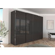 SCHWEBETÜRENSCHRANK  in Graphitfarben, Schwarz  - Chromfarben/Graphitfarben, KONVENTIONELL, Glas/Holzwerkstoff (316/235/68cm) - Novel