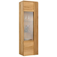 VITRINE  in massiv Eiche Eichefarben  - Eichefarben, Natur, Glas/Holz (59.6/200/44cm) - Linea Natura