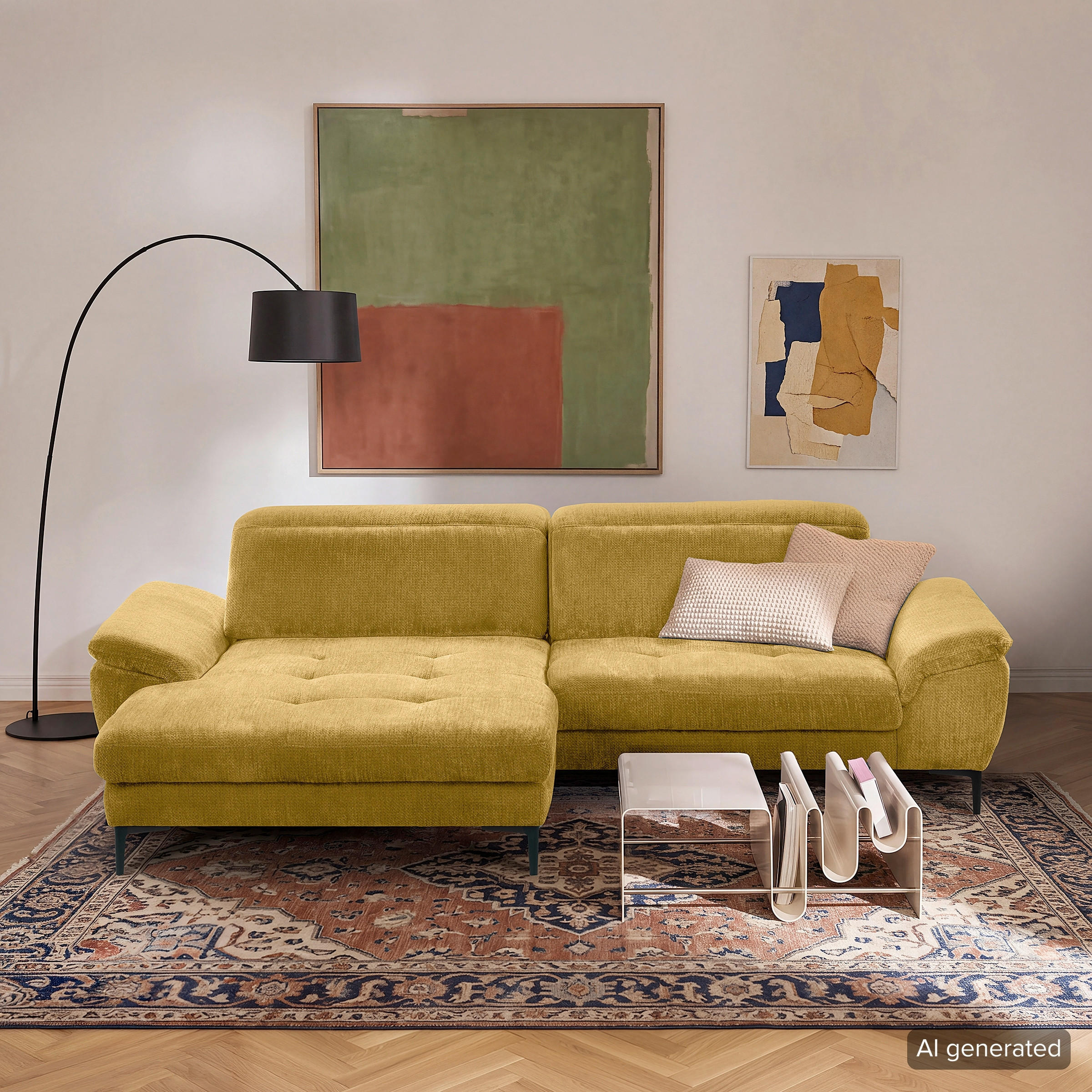 Livetastic Ecksofa Prado Senfgelb 268x195 cm