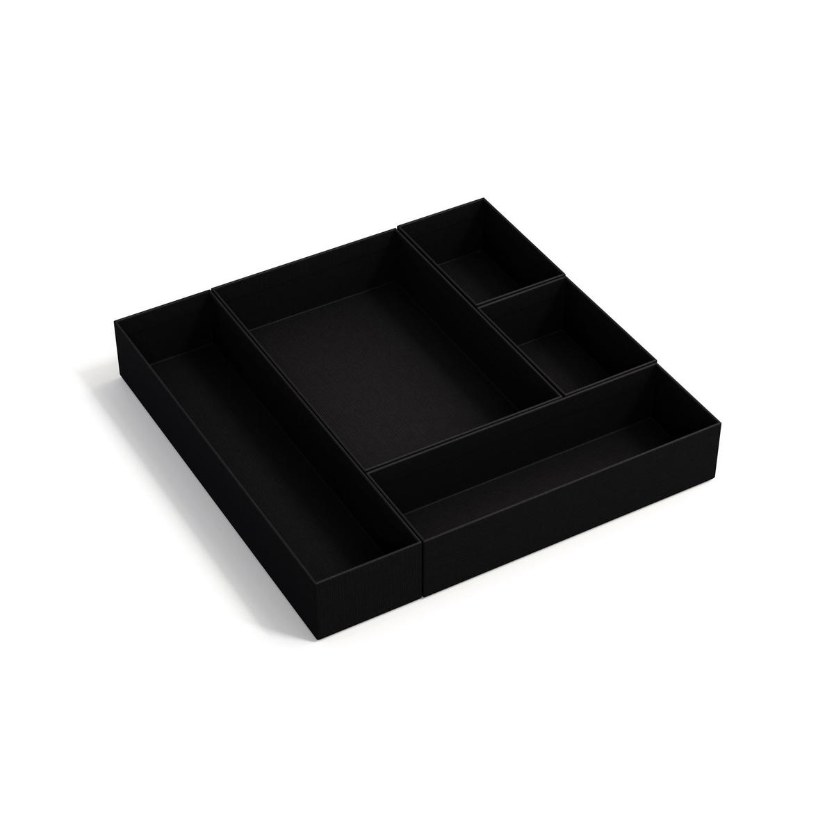 SCHUBLADENBOX    30/30/5 cm  - Schwarz, Basics, Karton/Papier (30/30/5cm)