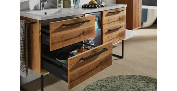 BADEZIMMER - Eichefarben/Anthrazit, Basics, Glas/Holz (155cm) - Dieter Knoll