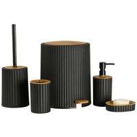 BAD-ACCESSOIRE-SET - Schwarz/Braun, Kunststoff - Dieter Knoll