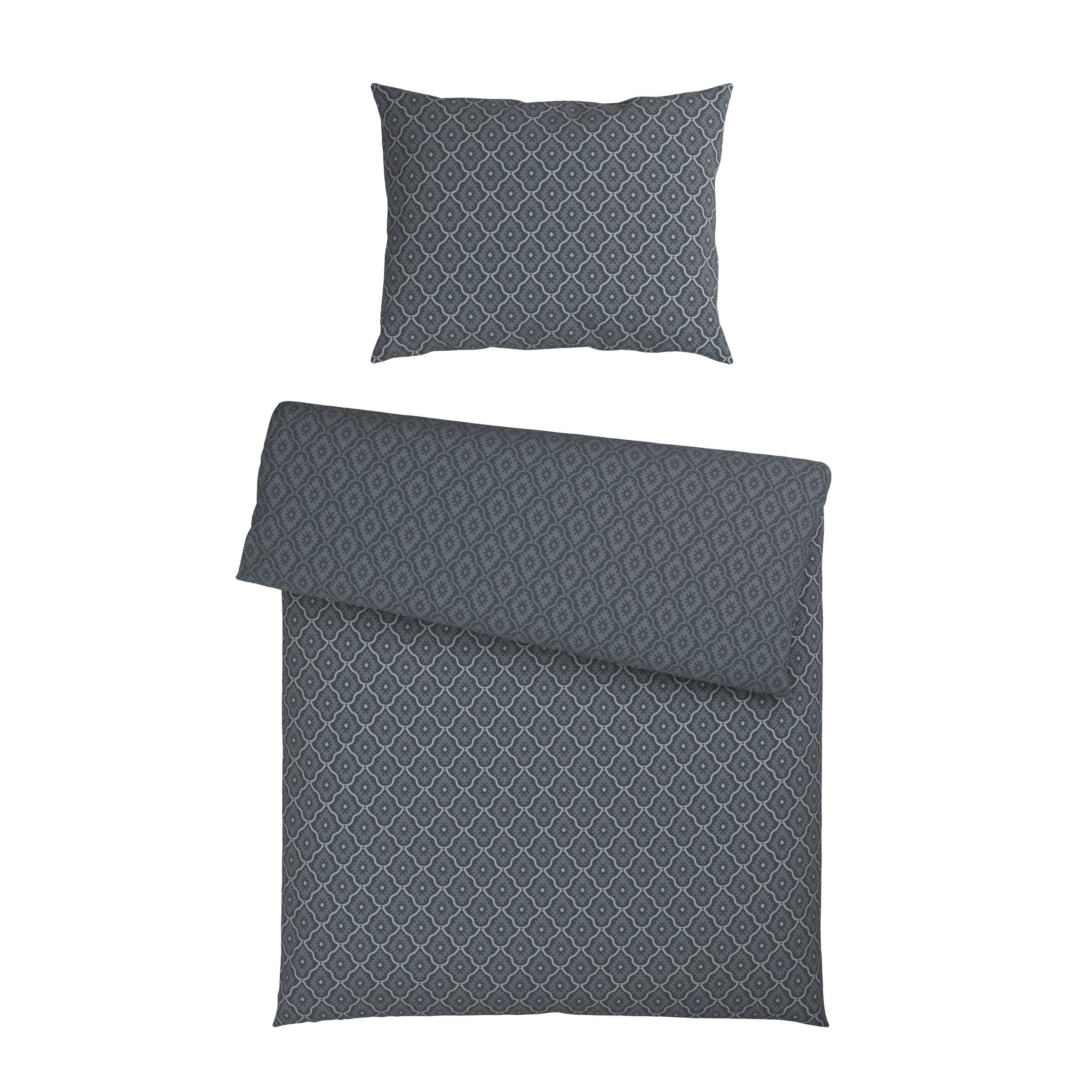 WENDEBETTWÄSCHE 2-teilig Satin 140/200 cm  - Grau, KONVENTIONELL, Textil (140/200cm) - Novel