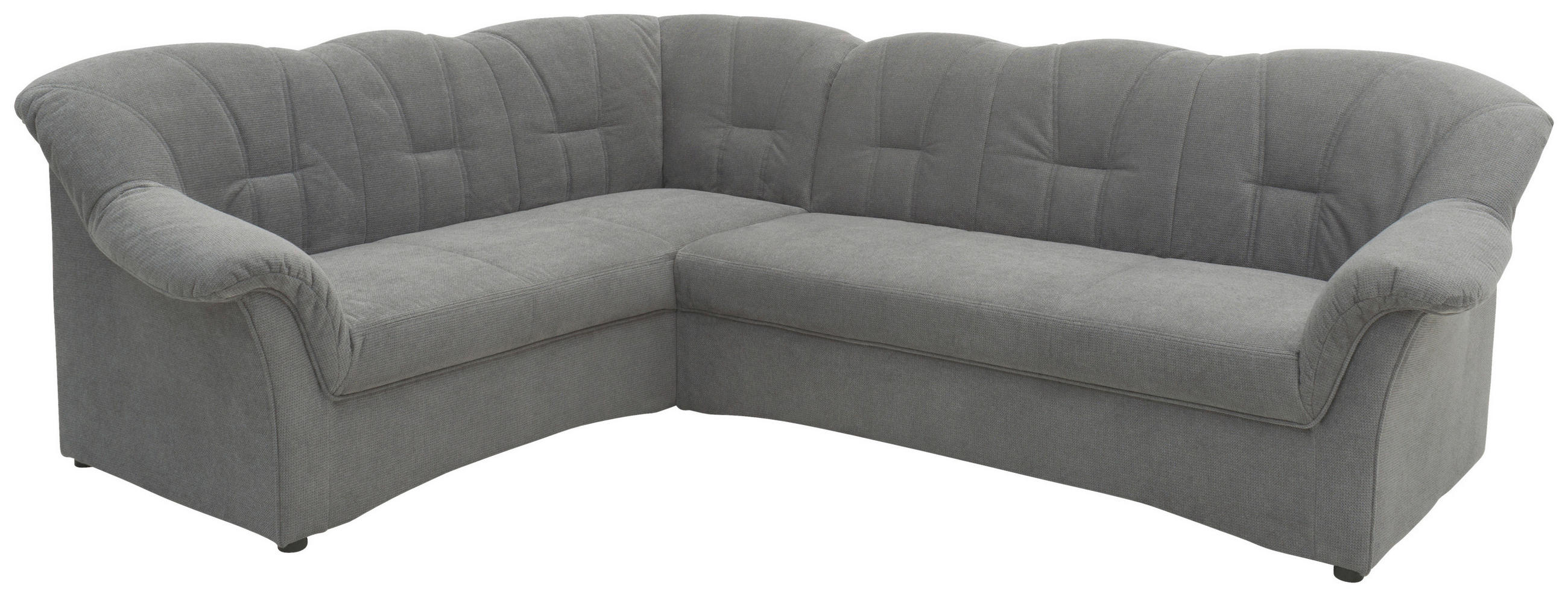 Ecksofa Dunkelgrau Mikrofaser  - Dunkelgrau/Schwarz, KONVENTIONELL, Kunststoff/Textil (192/243cm) - MID.YOU
