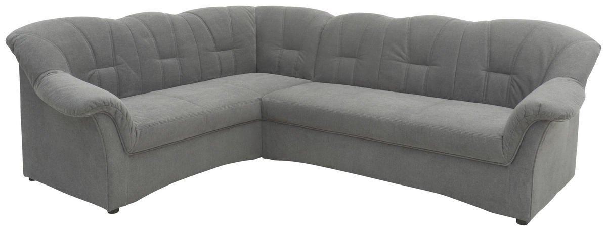 ECKSOFA Dunkelgrau Mikrofaser  - Dunkelgrau/Schwarz, KONVENTIONELL, Kunststoff/Textil (192/243cm) - MID.YOU