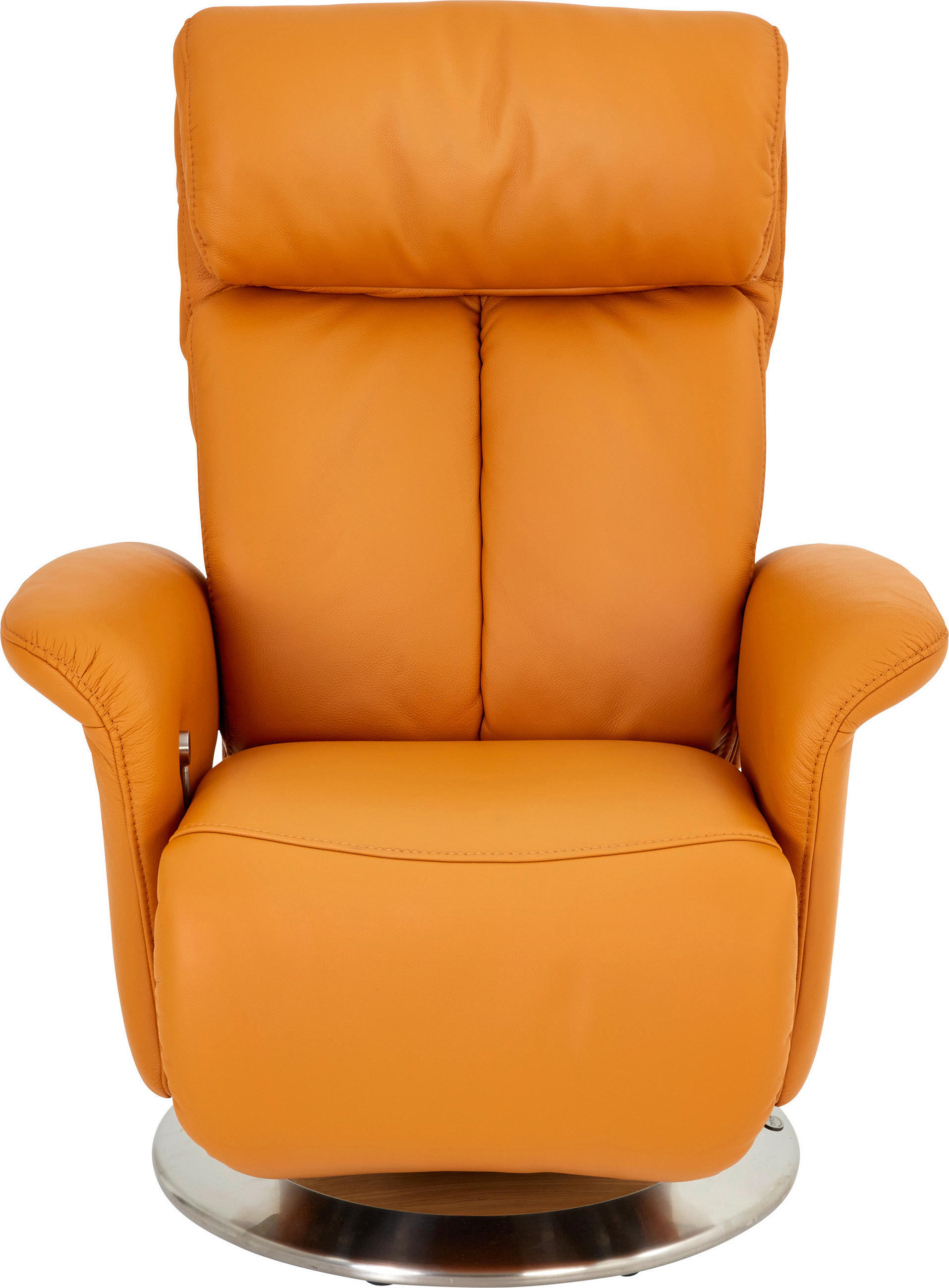 RELAXAČNÍ KŘESLO, kůže, žlutá - barvy dubu/žlutá, Design, kov/dřevo (82/109/90cm) - Himolla